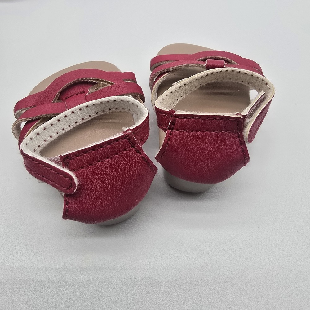 RARE American Girl Doll Shoes Pink And White Strapped Sandals - Picture 2 of 3